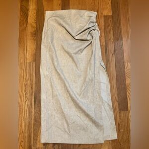 Draped linen blend skirt